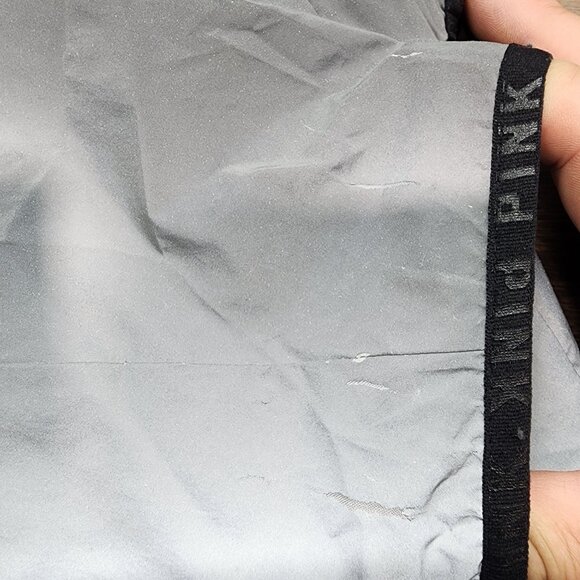 Womens Victoria Secret Pink Anorak Jacket Mesh Lined Silver Reflective 002 M/L - Picture 10 of 15